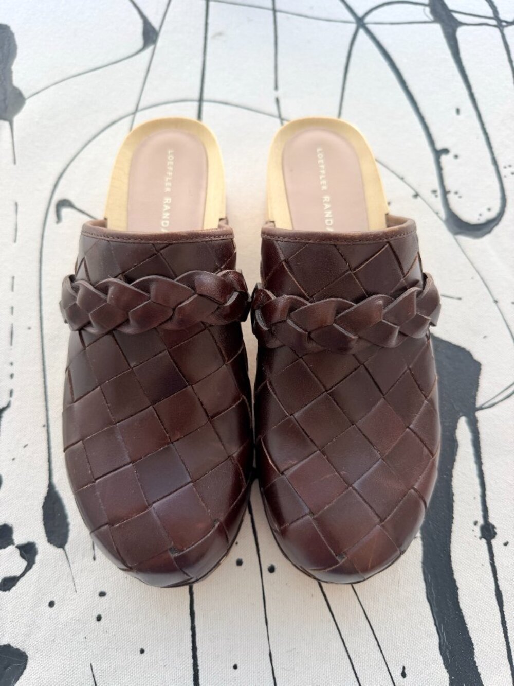 Loeffler Randall Polina Low Heel Clog with Braid in Espresso